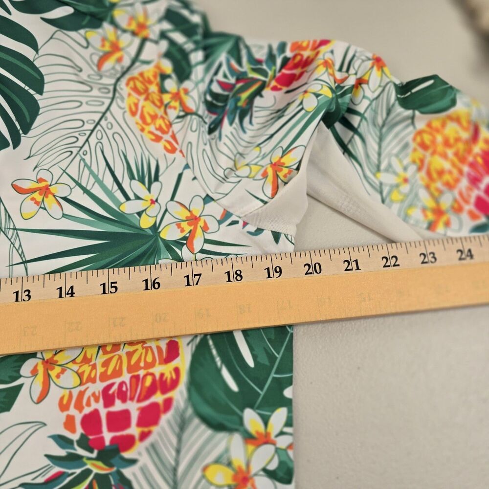 Tail L Womens golf shirt long sleeve tropical print Pinneapples colorful zip - Picture 8 of 13